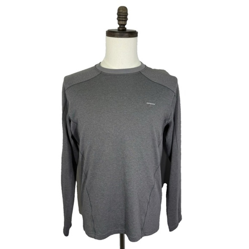 Patagonia Mens Medium Gray Capilene 3 Midweight Base Layer Thermal L/S Crew Neck